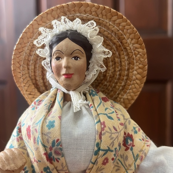 Vintage 1960 Handmade French Terra Cotta Folk Art Doll - Picture 3 of 10